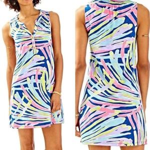 Lilly Pulitzer Essie Dress Large Indigo Sea Dreamin sleeveless casual